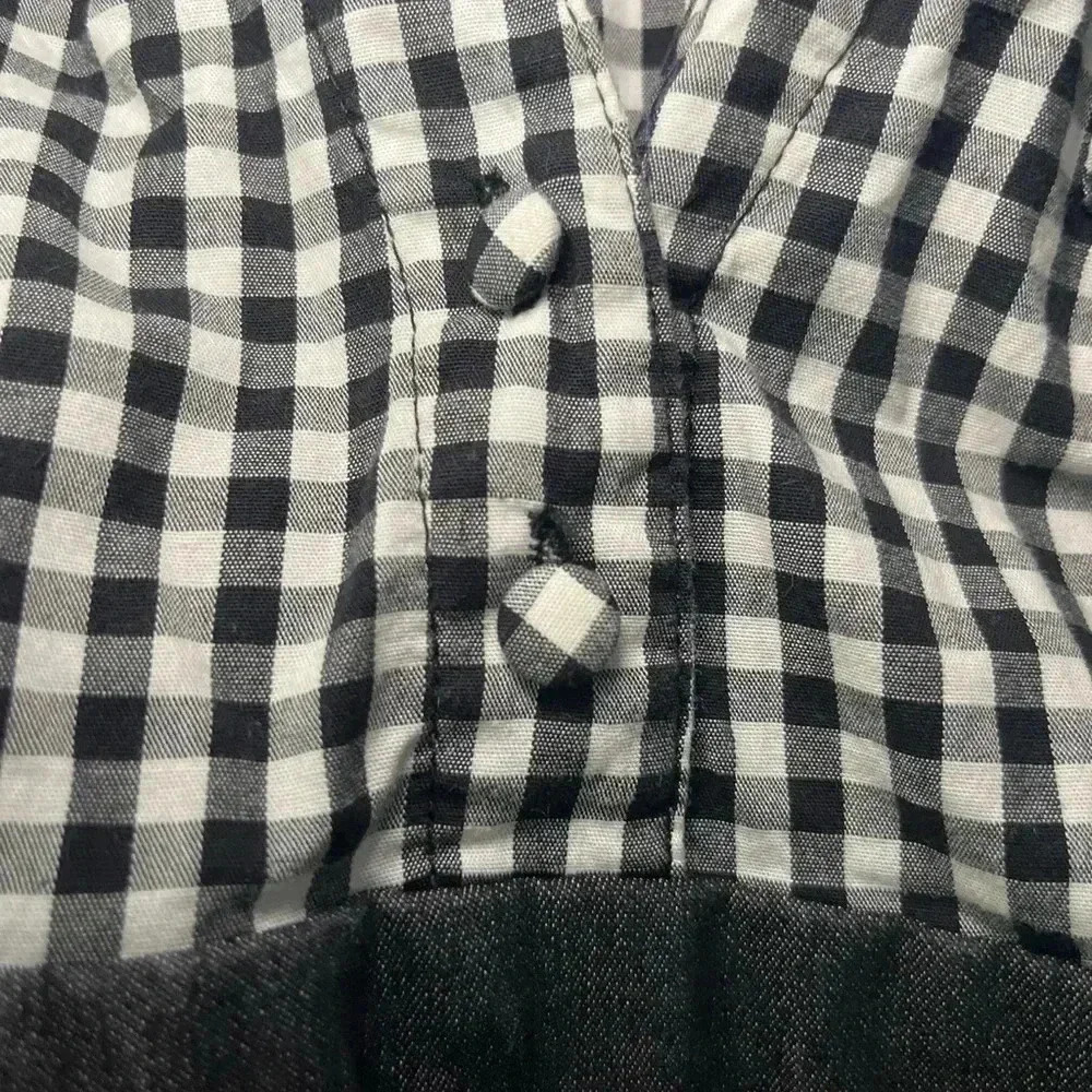 Vintage Guess Jeans Belted Gingham & Denim Dress Size 13 - Picture 7 of 12